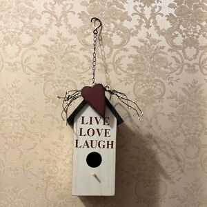 Charming White and Red Birdhouse Wall Decor